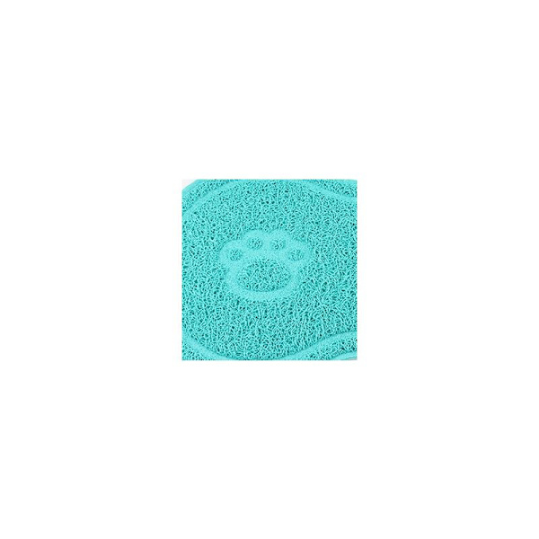 Kattströbricka Silikon Husdjursmatningsbricka PVC Vattentät halkfri Hundbricka Kattströ Rengöringsplatta 45,4x25,5cm Havsblå 1 st