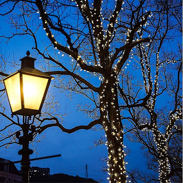 Ulkoilman fluoresoiva lamppu, 22m 200led ulkoilman valkoinen kuuma fluoresoiva lamppu, 8 tilaa säänkestävä fluoresoiva valonauha, ulkoilman joululamppu aurinko