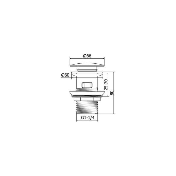 Badrumsavlopp, Pop Up Vanity Drain, Krom, Silver