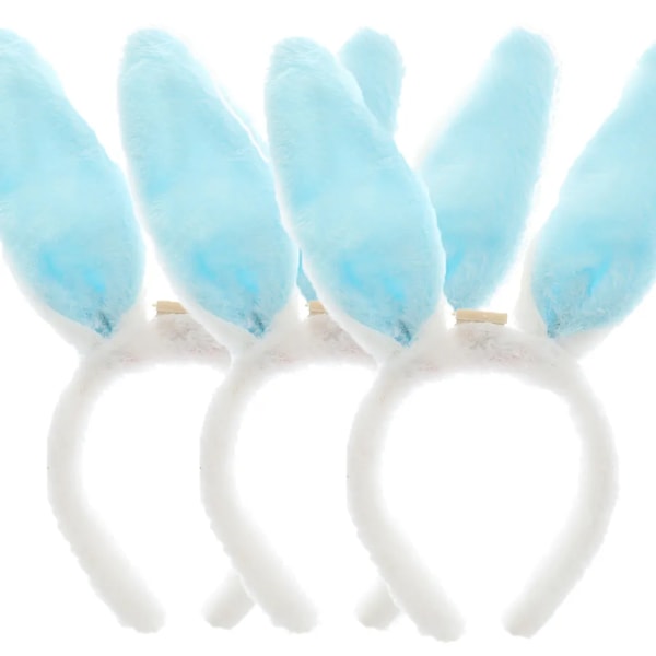 3x LED plysch pannband påsk vuxna barn söt hårband kanin öra pannband DIY hår accessoarer (blå)