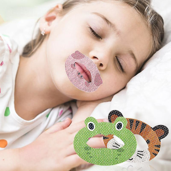 Barne tegneserieforseglingsklistremerker Ortopediske pustesøvnstrimler, munntape for å sove, antisnorkeplaster for mindre munnpust 30 stk (30 stk rev)