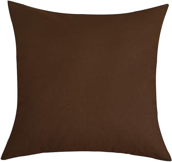 Handgjord solid 100% bomullsduk örngott, (18\" x 18\", 2 stycken, kaffe) (18\" x 18\", kaffe)