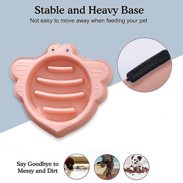Langsom Foder Hunde Skål til Kæledyr, Forebyggelse af Kvælning, Sundt Design（pink）