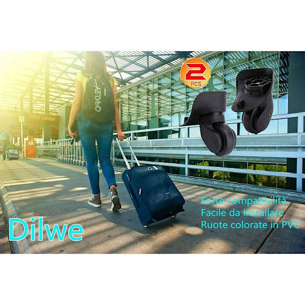 Par av resväskans ersättningshjul Resväska Universal PVC Plast Ersättningshjul för Resväska Trunk Box Trolley - W041 Storlek S