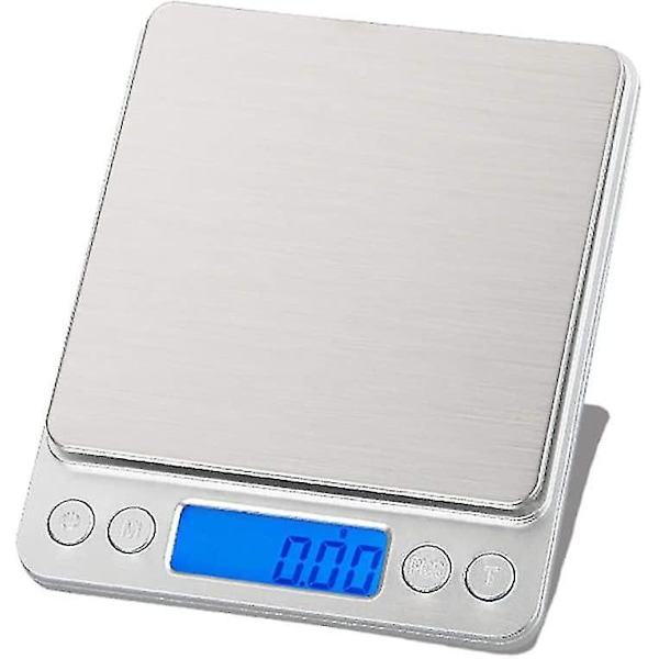 Hög precision elektronisk köksvåg digital bärbar fickvåg matlagningsvåg, som visas, 2 kg/0