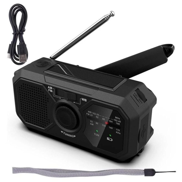 Bärbar radio med ficklampa Utomhuscamping Multifunktionell solladdningsradio Upprullningsbar solradio för utomhuscamping