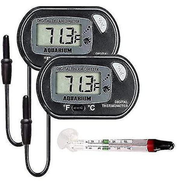 3pack Lcd Digital Akvarietermometer För Fisk Tank Akvarium Marin Temperatur