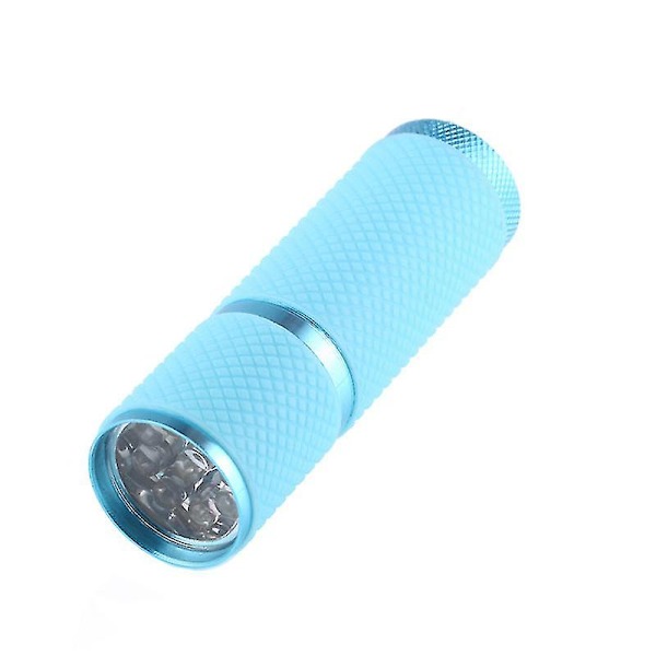 Mini Super Bright Torch Vatten Gummi Belagd Kropp 9 Led Ficklampa（A）