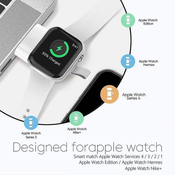 Bærbar trådløs Apple Watch Usb-kabel Hurtigoplader i høj kvalitet