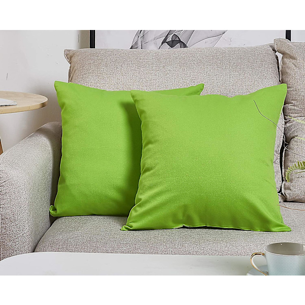 Set med 2 bomullscanvas örngott, (18\" x 18\", 2 st (18\" x 18\", äppelgrön)