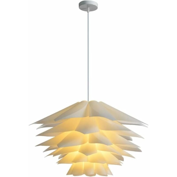 DIY Lampshade Pendellampa Lotus Blomma Krona Kit med Monteringsdiameter 45cm med 48 Blad Varm Vit 3000K