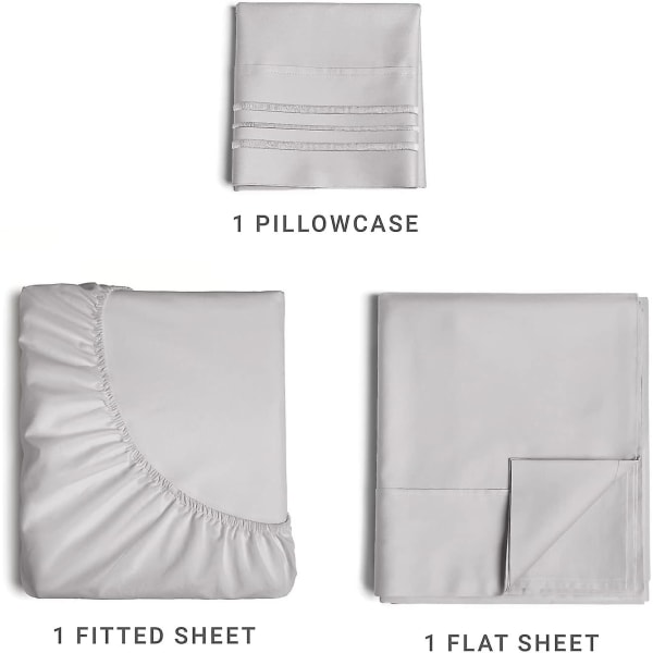 Twin Xl lakanset - Andningsbart & kylande - Sängkläder för högskolehem - Hotell lyxiga lakan - Extra mjuka lakan - Djupa fickor - Lätt att passa - 3 delar