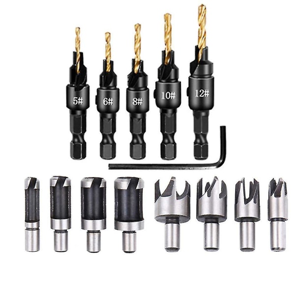 Wood Countersink Drill Bit Set Professional Woodworking Screw Hole Tool