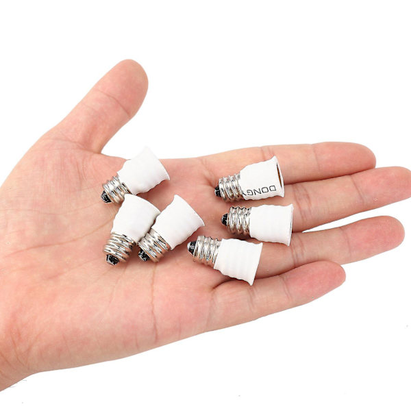 18-pack E12 till E14 vit LED-lamphållare lampadapteruttag konverter av hög kvalitet - meini