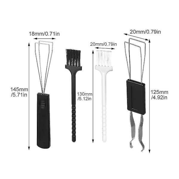 4 st/set Dubbelhuvud med rengöringsborste Gaming Keycap Puller Removal