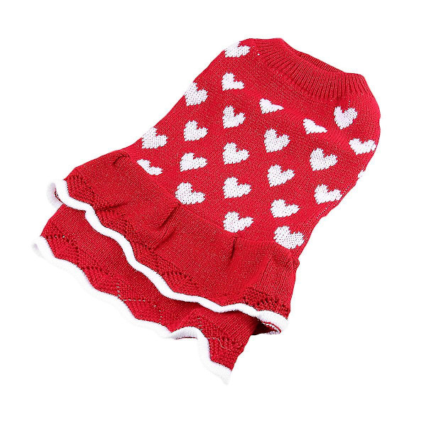 Hundehjerte Julekjole Bedårende Nytår Kæledyr Tøj Hund Sweater Kjole Kæledyr Tilbehør (størrelse S)