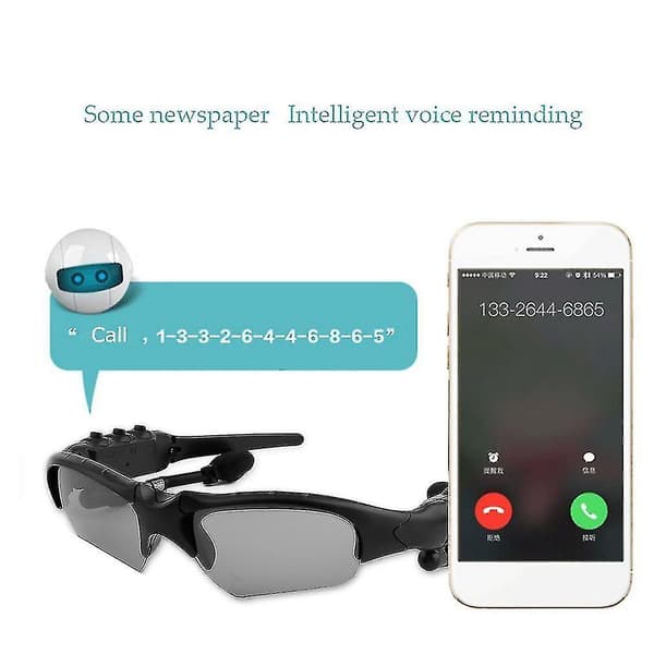 Aurinkolasit Bluetooth-kuulokemikrofoni Hands-free-puhelu iPhoneen
