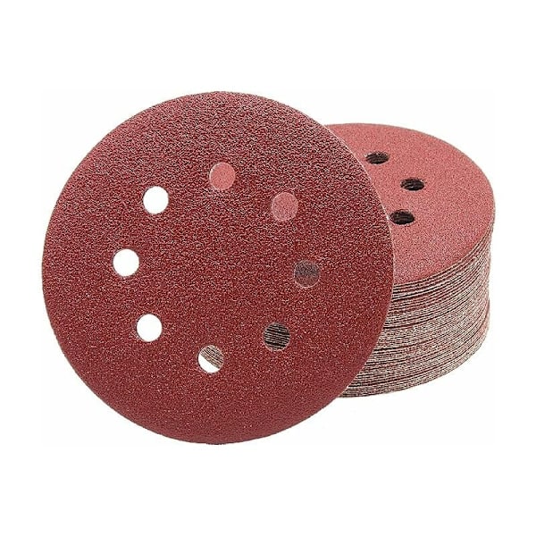 125 mm Sandpapper Slipdiskar #100 Grit Sander - 150 Diskar 8 Hål