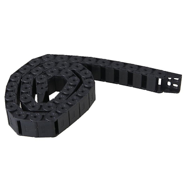 Semi-lukket kabelkæde i plast, trækkæde, ledningsholder, sort, 15 x 30 mm, R28