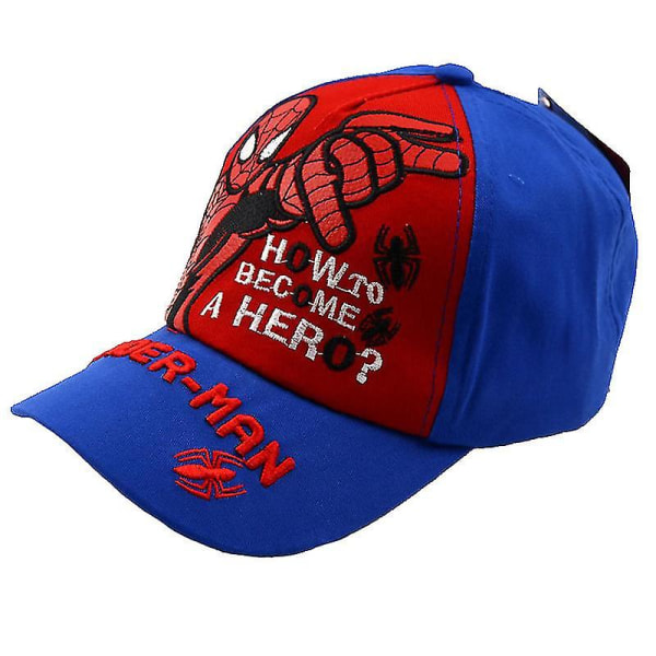 Guoguo Kid Barn Gutt Spiderman Baseball Cap Justerbar Snapback Hat (Blå)