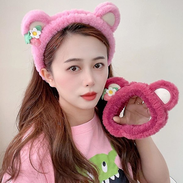 Unique Headband Strawberry Bear Ear Shape Hairhoop Cute Hair Band For Women