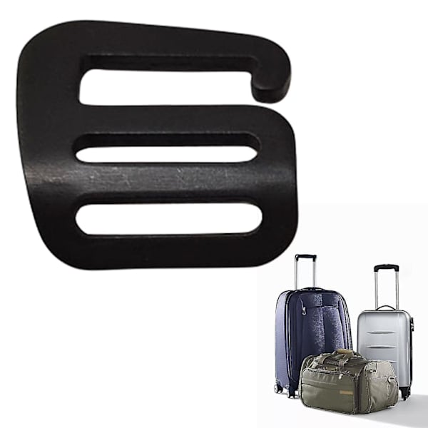 2 st G-krokspänne 25 mm för bagage ryggsäck rem svart