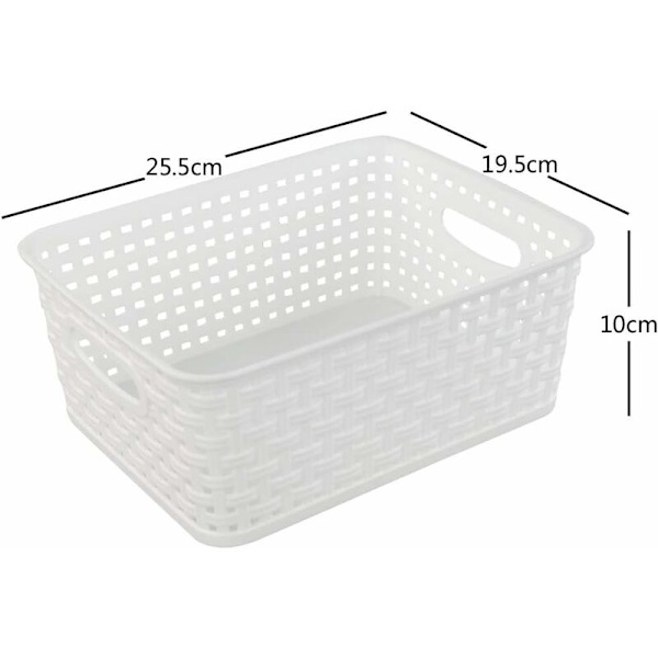 Plastkorg, vit, 6-pack