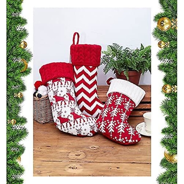 Julstrumpor att hänga stora 40 cm julklappspåse kreativ juldocka dekoration kompatibel med tillbehör gran Bonbon väska (a)