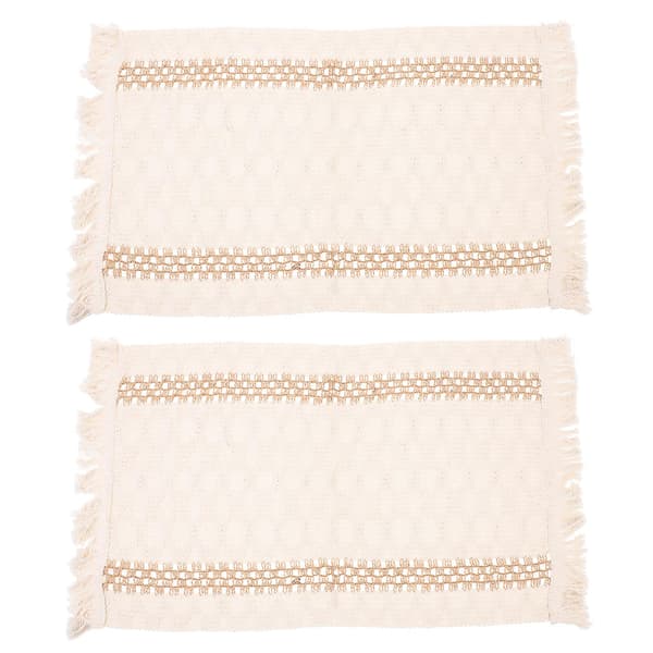 2 st Macrame-dukar för matbord, hushållsunderlägg, macrame-dukar, matbordsutrustning (50 x 30 cm, kaki)