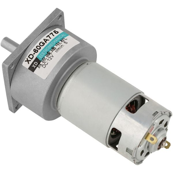 35W Micro DC-växelmotor i metall, justerbar hastighet medurs/moturs (12V, 5RPM)