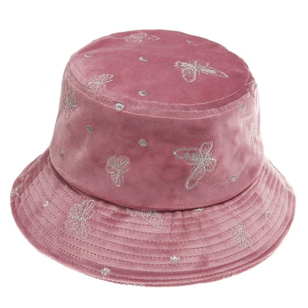 Dame Mode Spand Spand Hat Sommerfugl Floppy Fishman Hat Bred Strand Cap