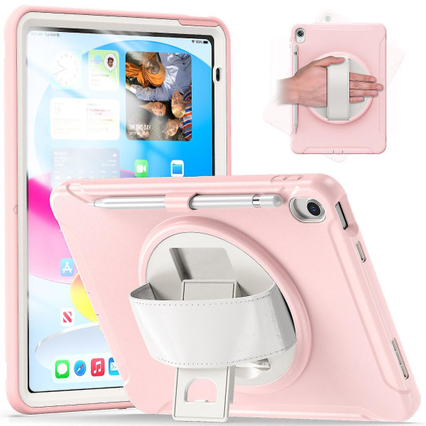 Enkel väska för iPad 10,9 tum 2022 med handrem, pennhållare, kameraskydd, barnvänlig
