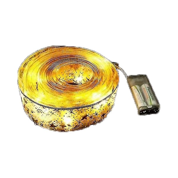 Julbandljus LED batteridrivna julgransljus trädgårdsdekoration julgransdekoration 2m (vitt ljus)