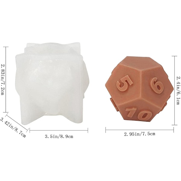 Terning Resin Form Silikone | Diy Terning Form Silikone Form Til Lysfremstilling - Diy Håndværk Lys Resin Form Multifacetteret Til Sæber Lys Sæber Ler
