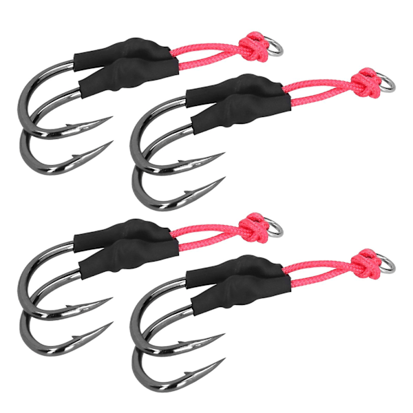 4 stk fiske jernplate lokke agn dobbel krok båtfiske metall fiskekrok jigging krok 7/0