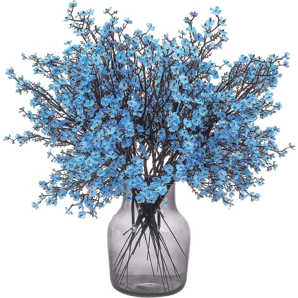 6 st konstgjorda blommor falska gypsophila blommor blomma för hemmakontor bröllop julfest dekoration (blå)
