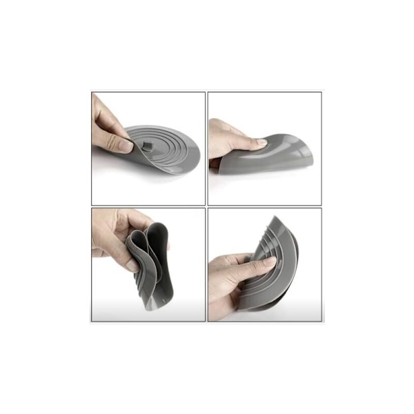 2-pack livsmedelsgodkänd FDA kökshandfat rund silikon diskbänkspropp vattenpropp silikon golvbrunn lock diameter 15cm grå