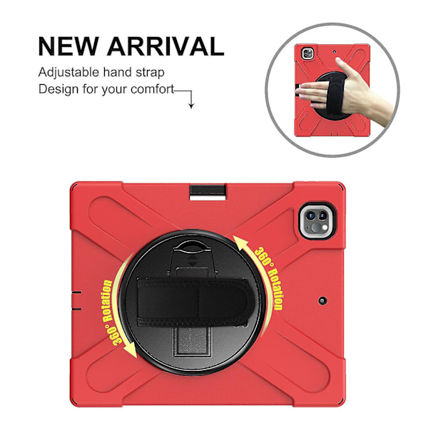 Pen Holder Case til Ipad Pro 12.9 Tommer Med Håndrem, Justerbar Stativ, Kamera Beskyttelse