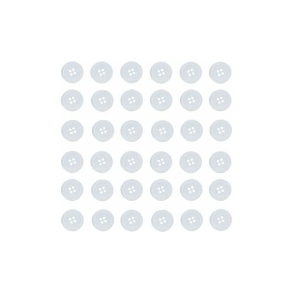 Runda skrapbok dekorationsknappar klädtillbehör (18mm, vit, 400st) LYLM