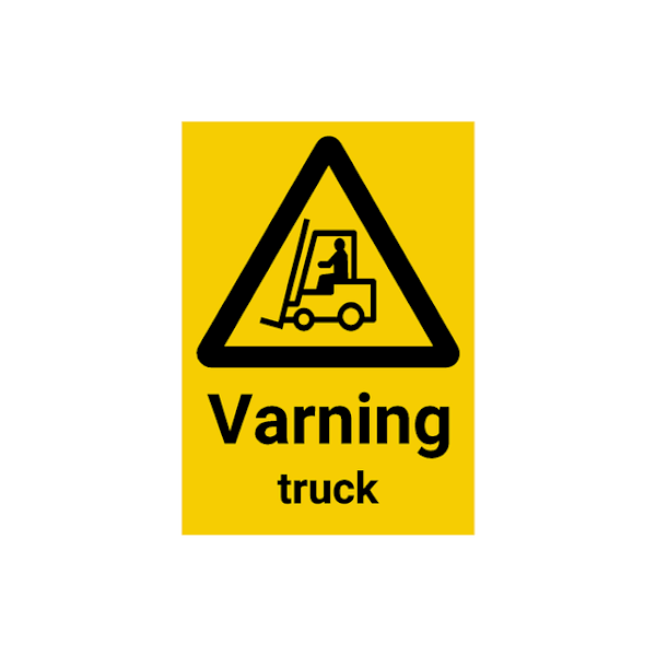 Varning för truck - Skylt
