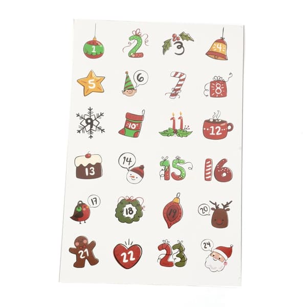 Julklistermärken Numrerade 1-24 - DIY Adventskalender