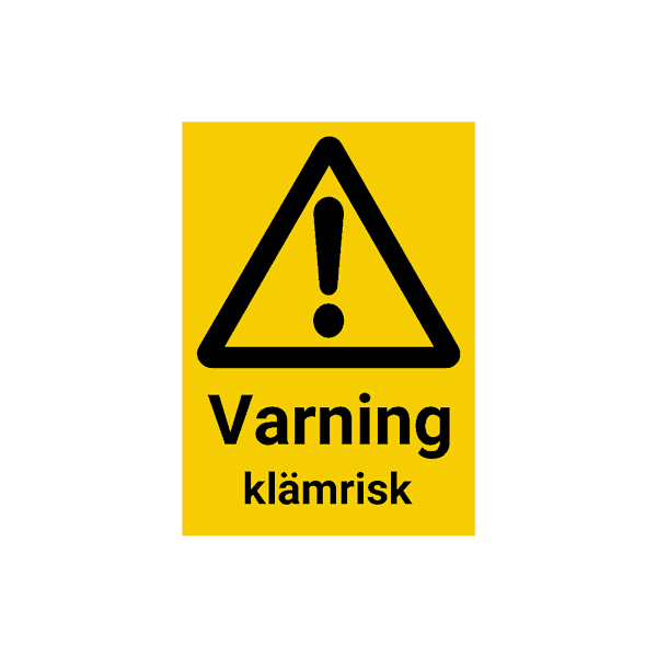 Klämrisk - Skylt