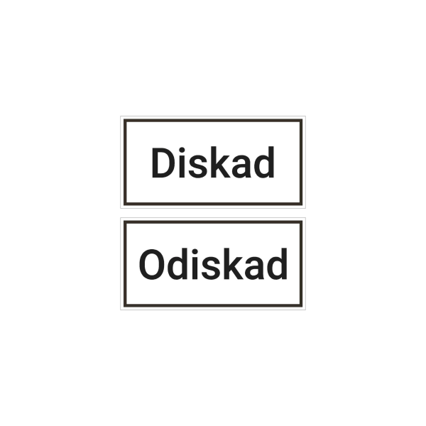 Skylt Diskad & Odiskad - Magnet