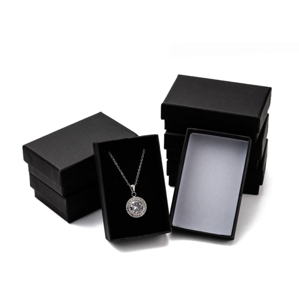 Presentask till smycke - Svart - 8x5 cm - 4st