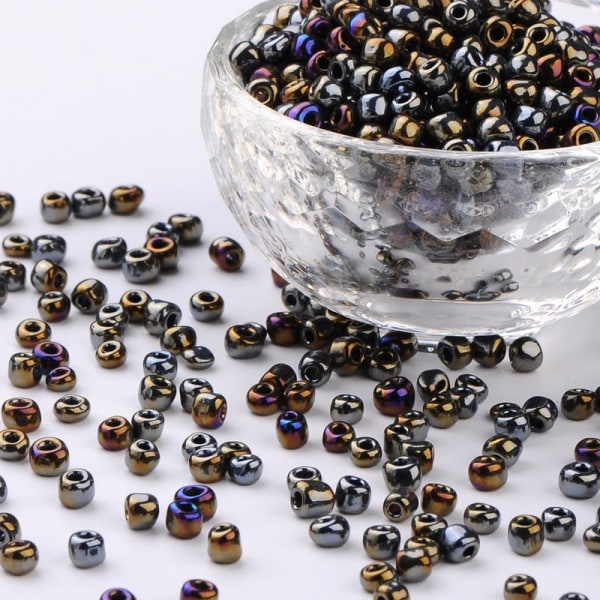 Seed beads - Iris skimrande - 4 mm - 40 gram