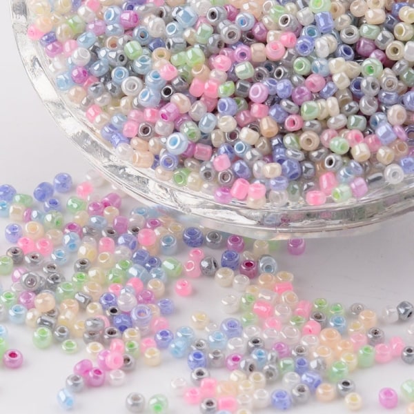 Seed beads - Mixade färger pastell - 2mm ceylon - 3000st