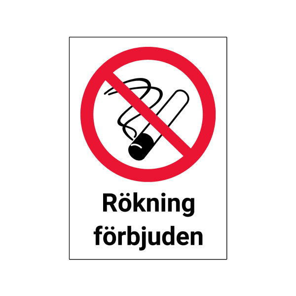 Rökning förbjuden - 5-pack dekaler A6