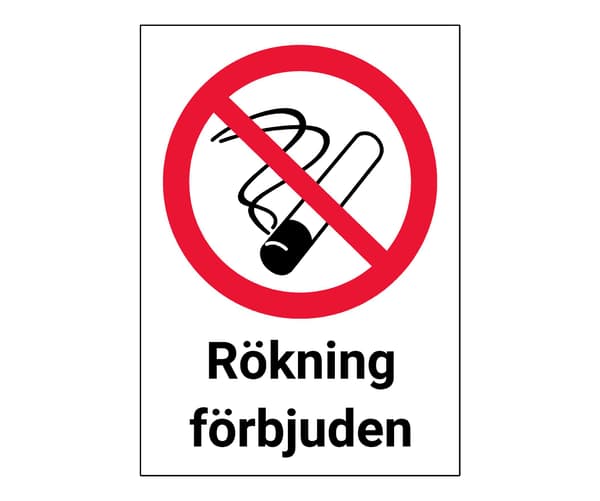 Rökning förbjuden - 5-pack dekaler A6