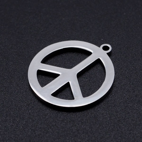 Berlock Peace Symbol i Rostfritt Stål - 2st