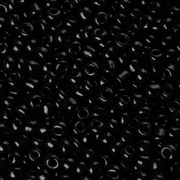 Seed beads svarta - Opaque - 4 mm - 40 gram